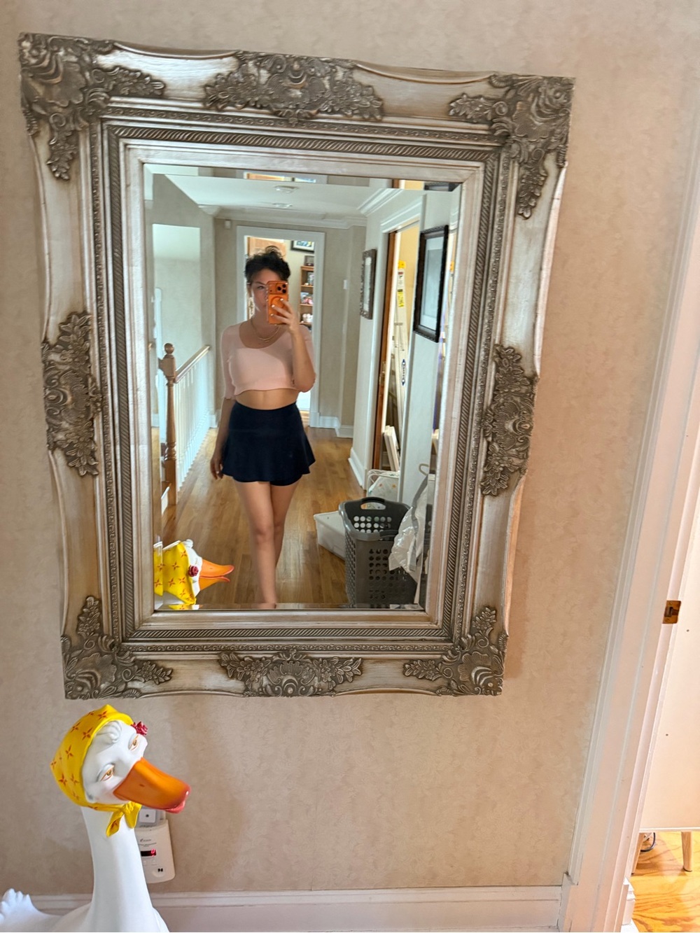 Live The Process Pink Crop Top with Navy Skort ! NEW navy size small